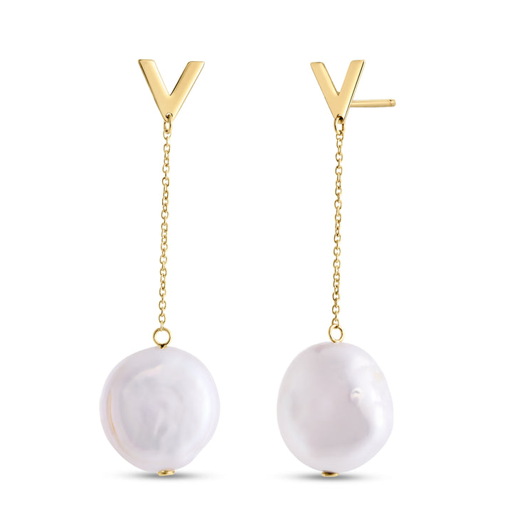 14K Tesoro Pearl Drop Earrings