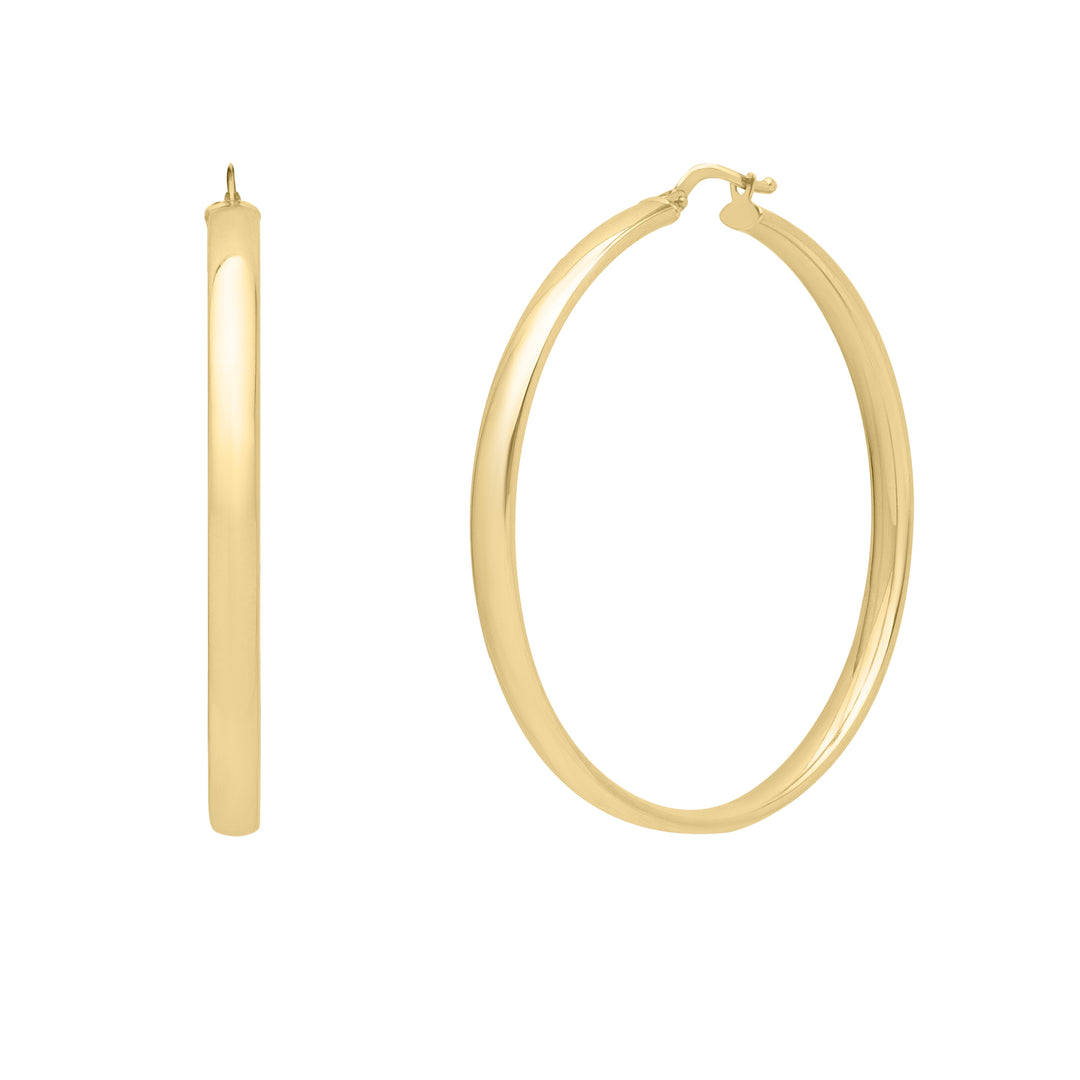14K Large Wedding Band Hoops