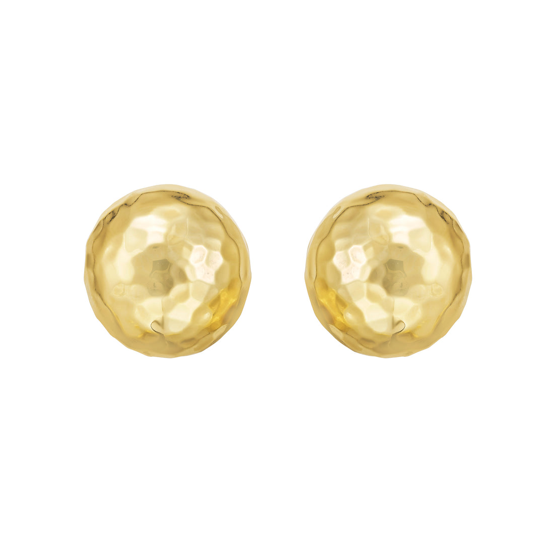 14K Diamond Cut Faceted Ball Earrings