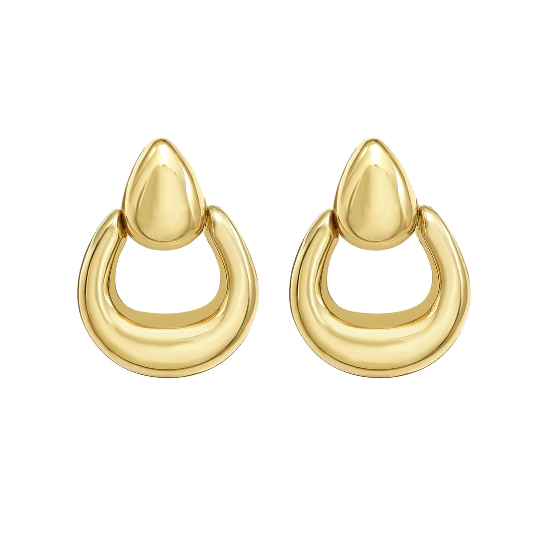 14K Sculpted Door Knocker Earrings