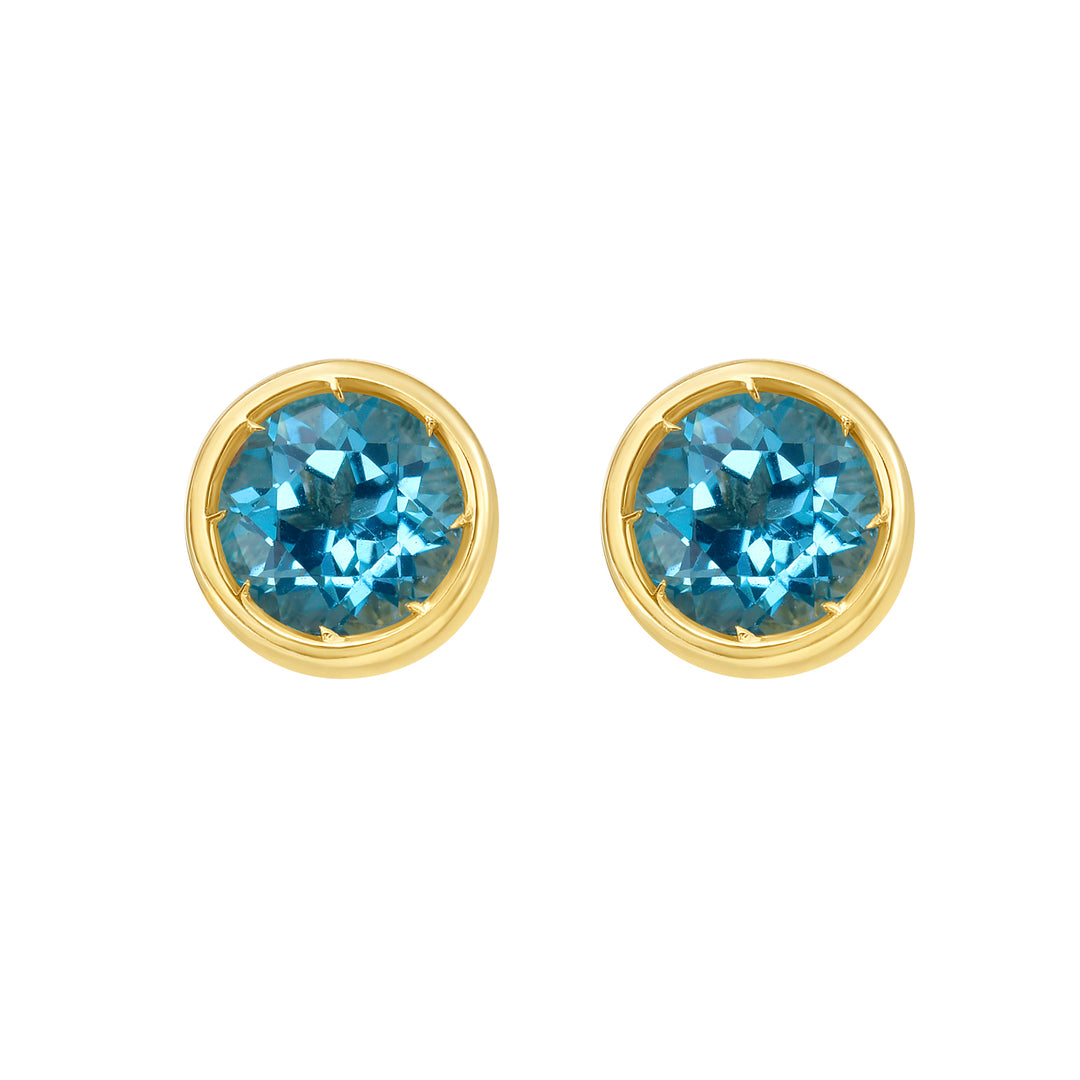14K Sky Blue Topaz Birthstone Earrings