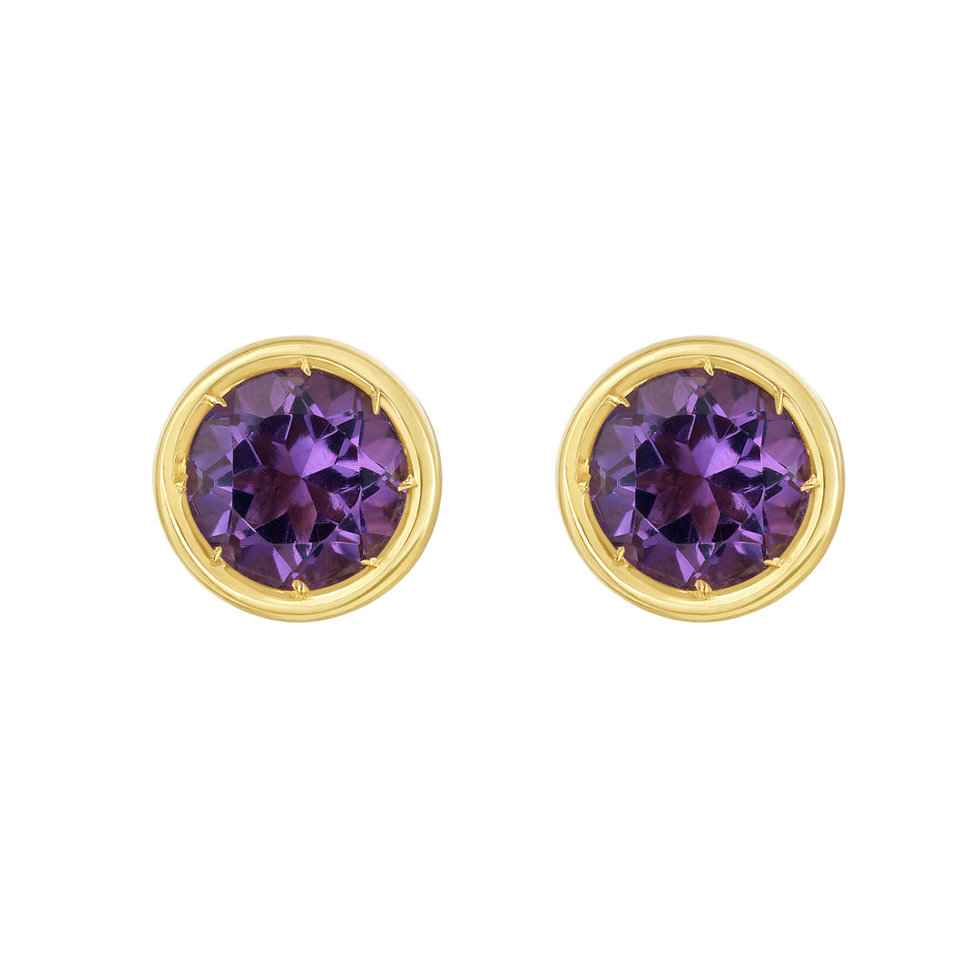 14K Amethyst Birthstone Earrings