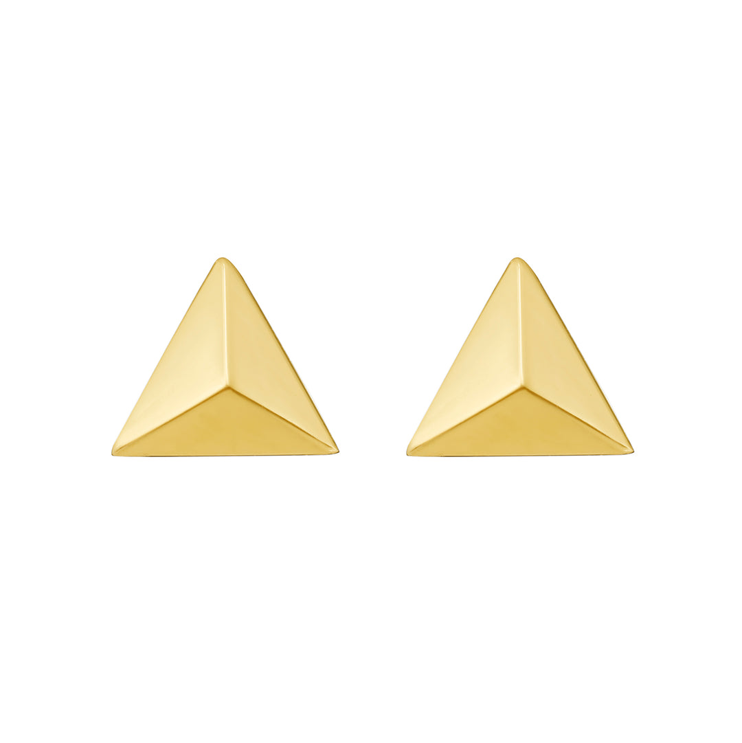 14K Flat Back Triangle Earrings