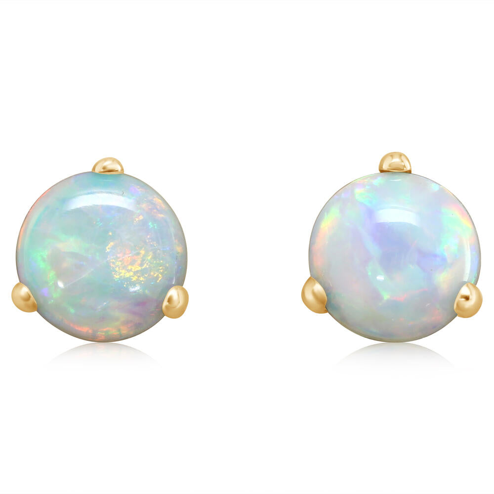 14K Yellow Gold Australian Opal Martini Earrings