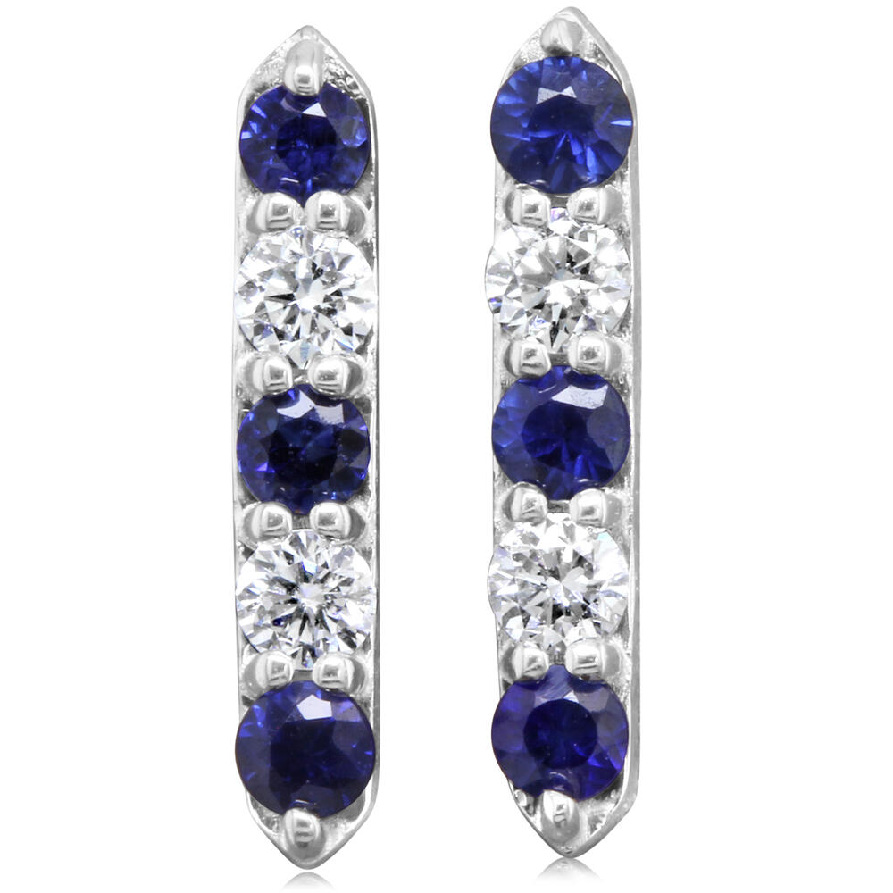 14K White Gold Sapphire/Diamond Earrings