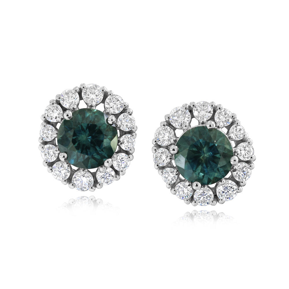 Platinum Montana Sapphire/Diamond Earrings