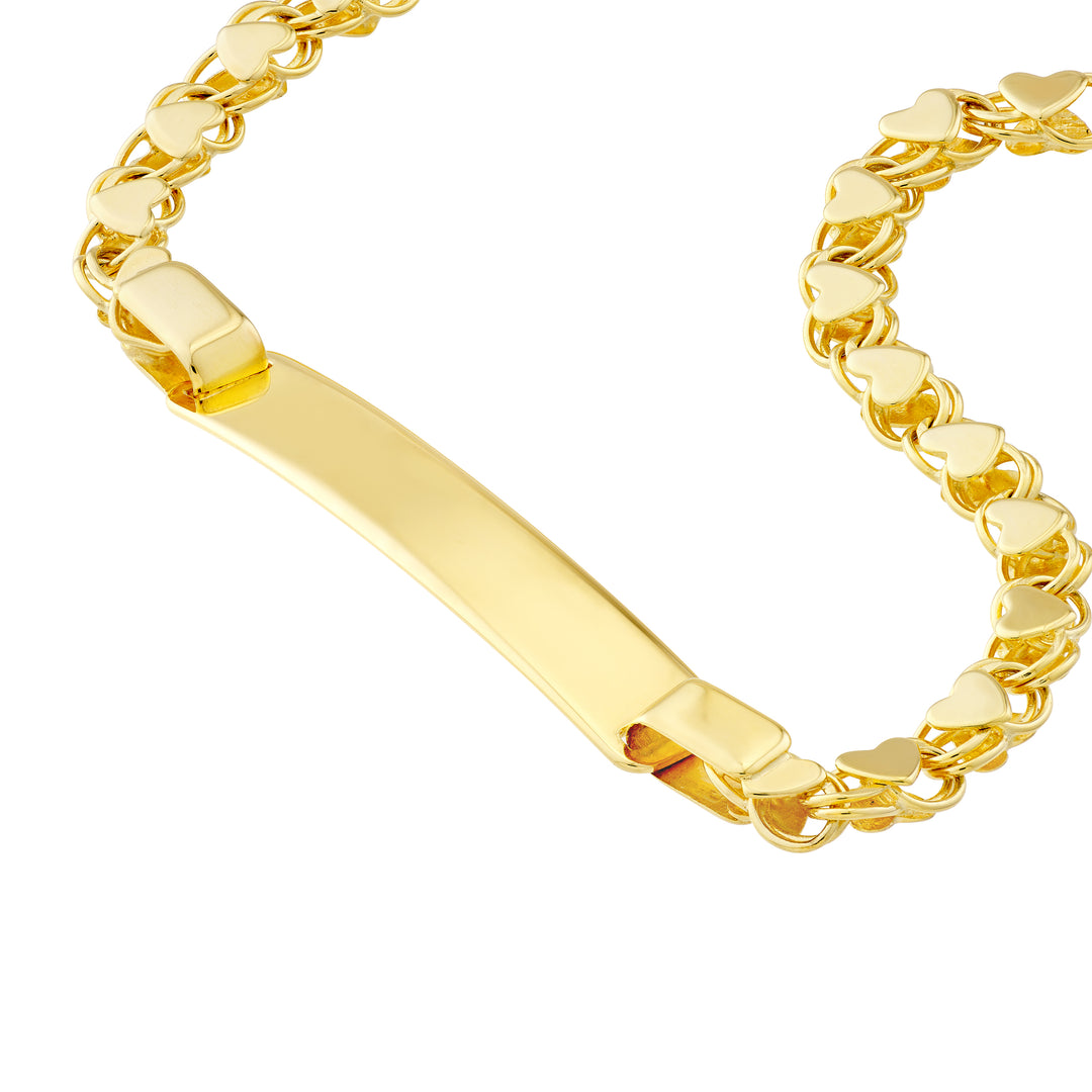 Kids ID Bracelet on Heart Mirror Rope Chain