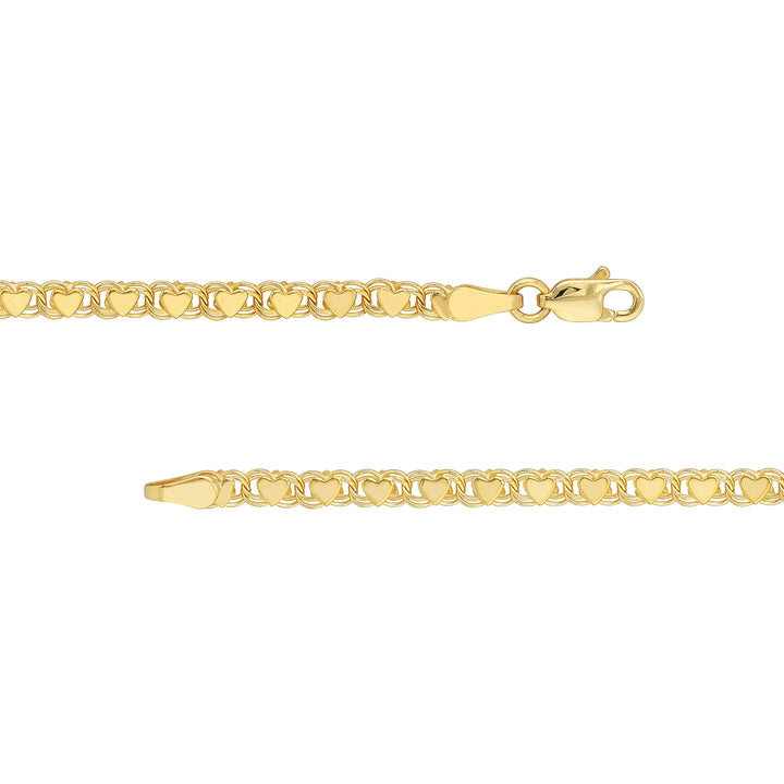 Kids ID Bracelet on Heart Mirror Rope Chain