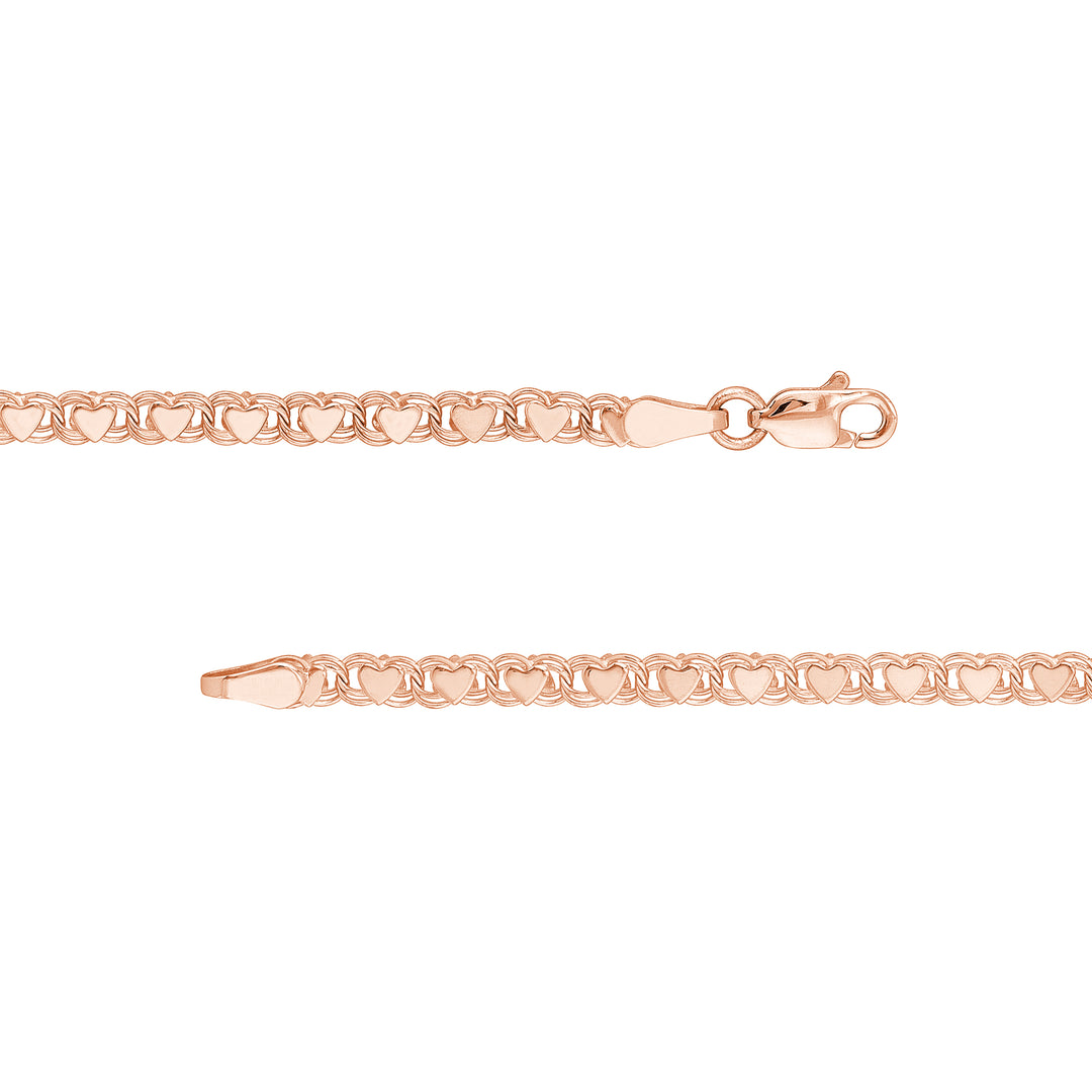 Kids ID Bracelet on Heart Mirror Rope Chain