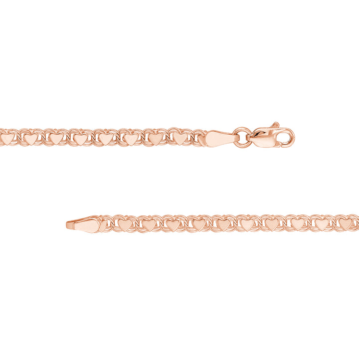 Kids ID Bracelet on Heart Mirror Rope Chain