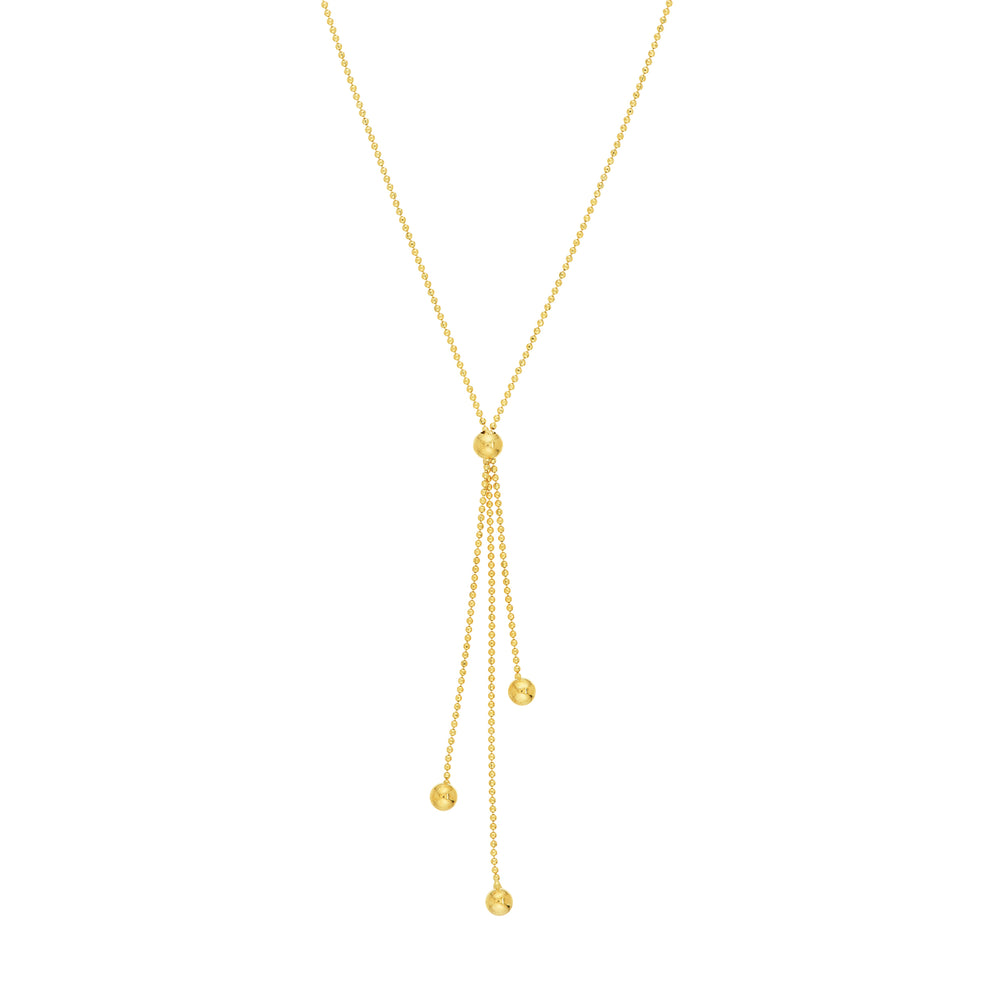 Triple Bead Dangle Lariat Necklace