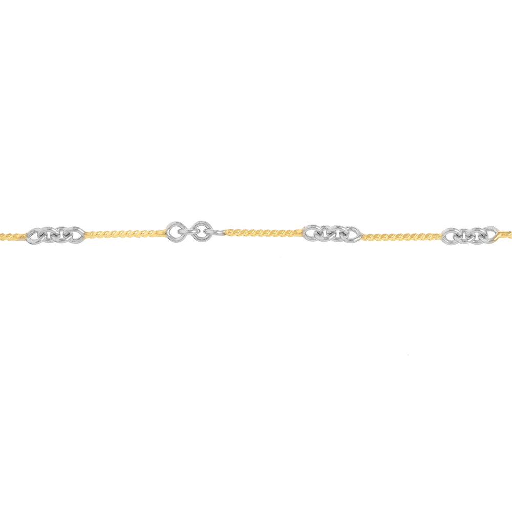 0.8mm Two-Tone Designer Twist Chain with Lobster Lock