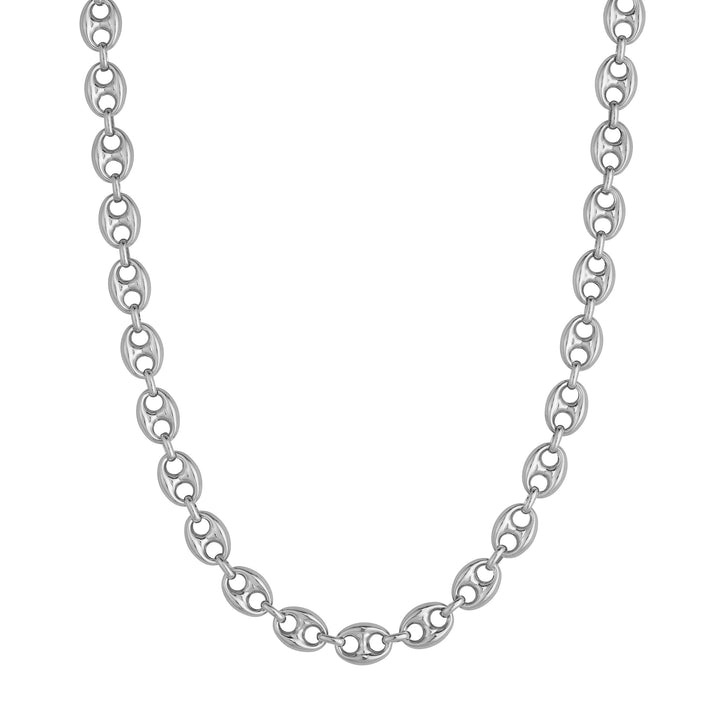 10mm Puff Mariner Chain with Fancy Oval Lobster Lock