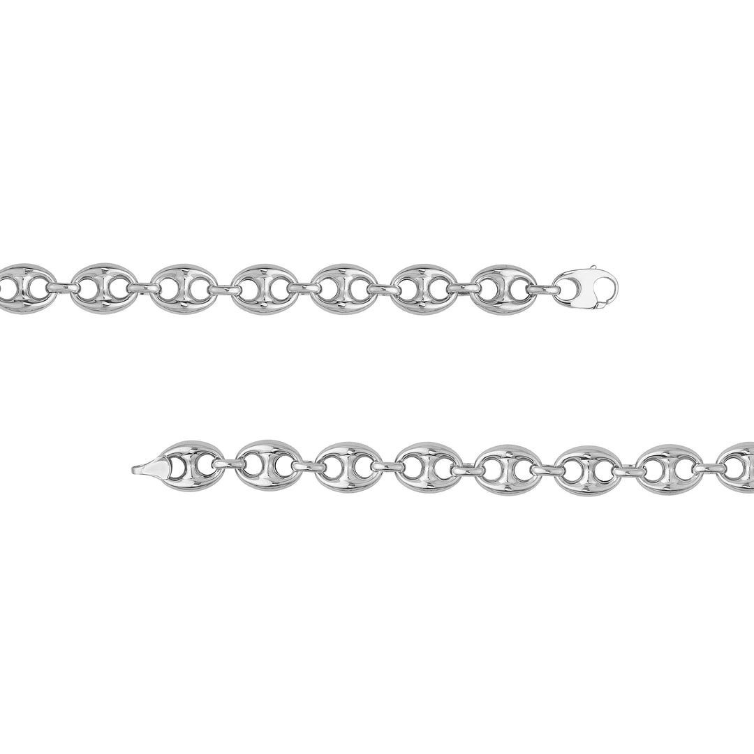 10mm Puff Mariner Chain with Fancy Oval Lobster Lock