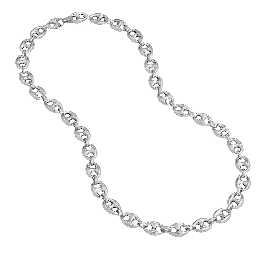10mm Puff Mariner Chain with Fancy Oval Lobster Lock