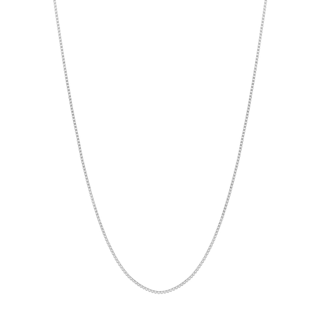 0.8mm Sterling Box Chain w/Slider Bead
