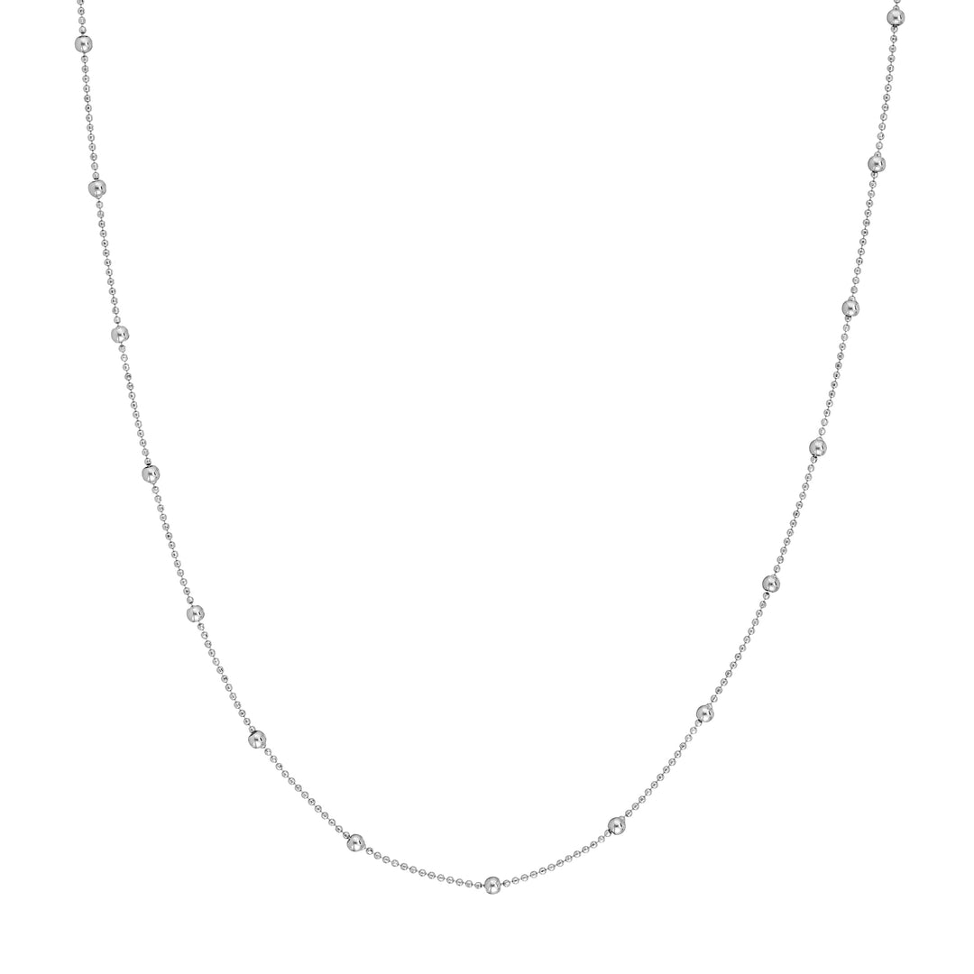 Sterling Silver Bead Station Chain