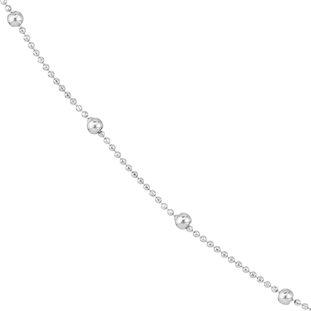 Sterling Silver Bead Station Chain