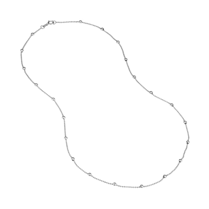 Sterling Silver Bead Station Chain
