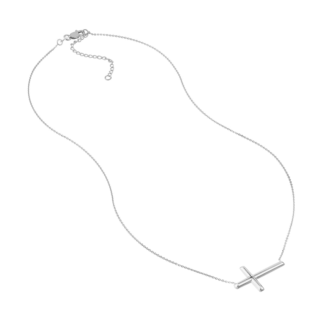 Large Sideways Cross Adjustable Necklace