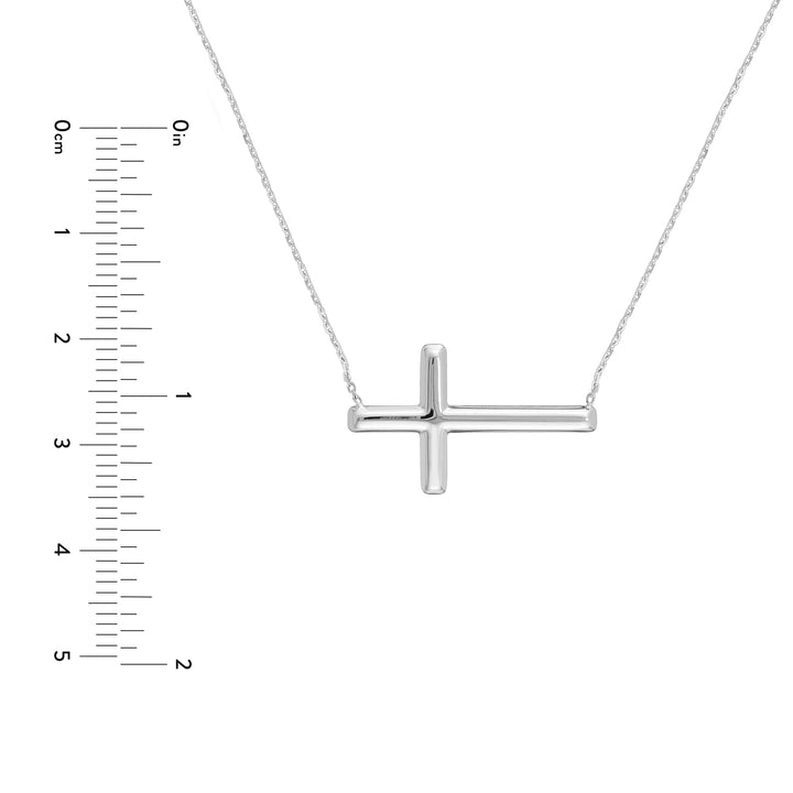 Large Sideways Cross Adjustable Necklace