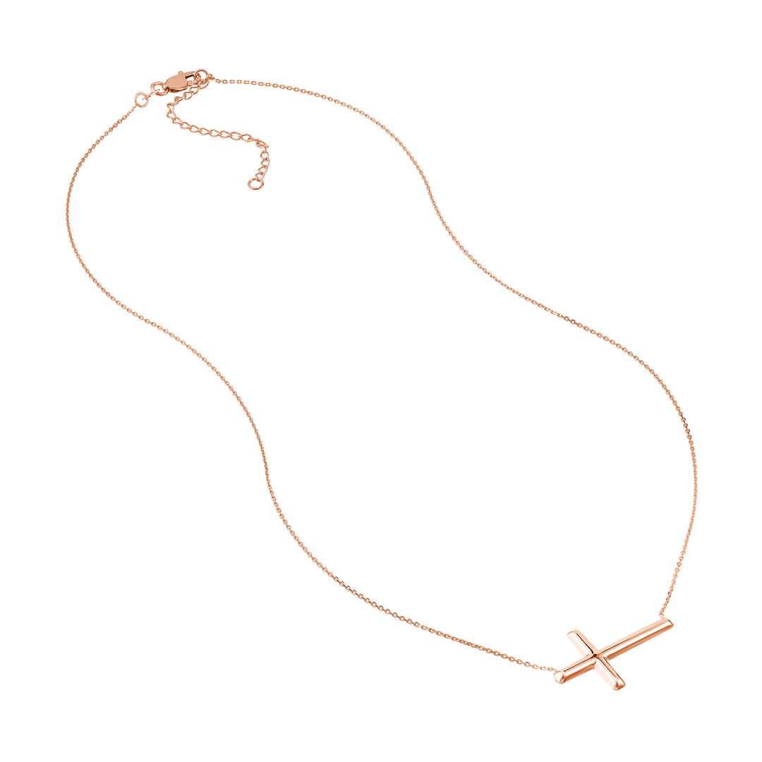 Large Sideways Cross Adjustable Necklace