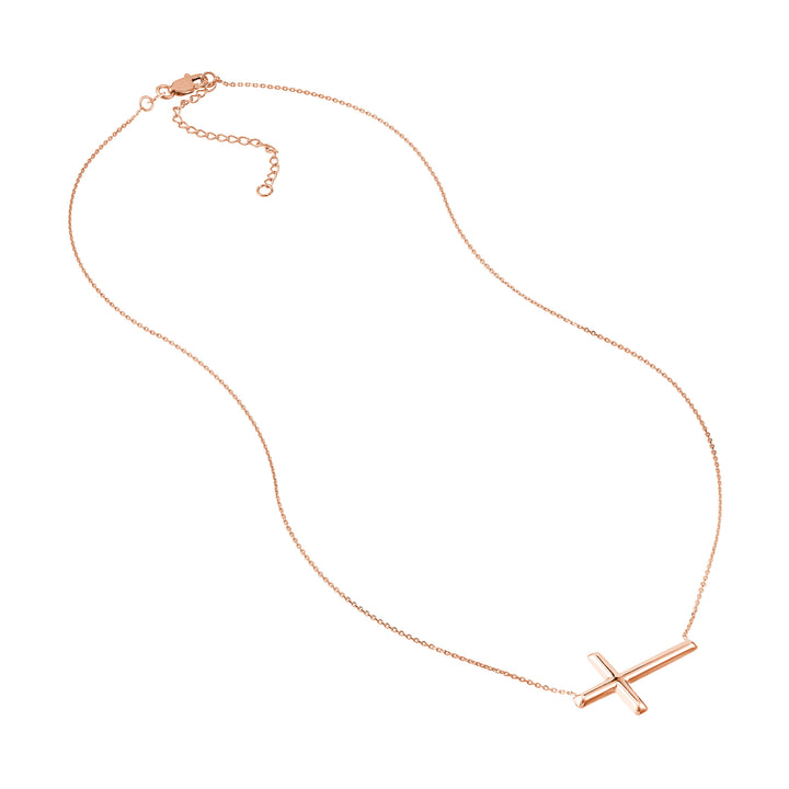 Large Sideways Cross Adjustable Necklace