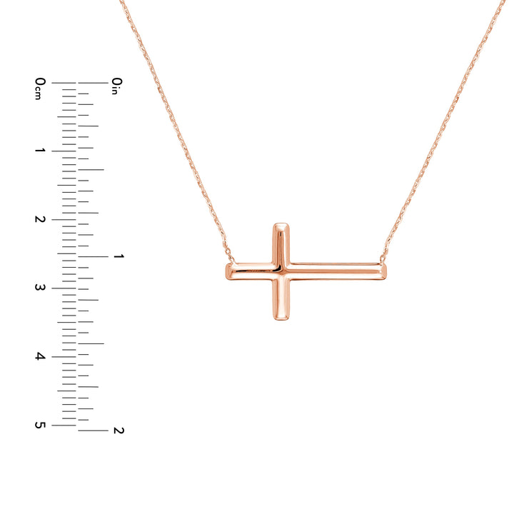 Large Sideways Cross Adjustable Necklace