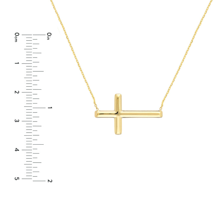 Large Sideways Cross Adjustable Necklace