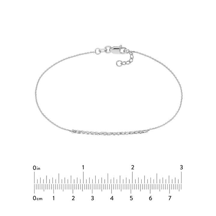 Diamond-Cut Curved Bar on Chain Bracelet