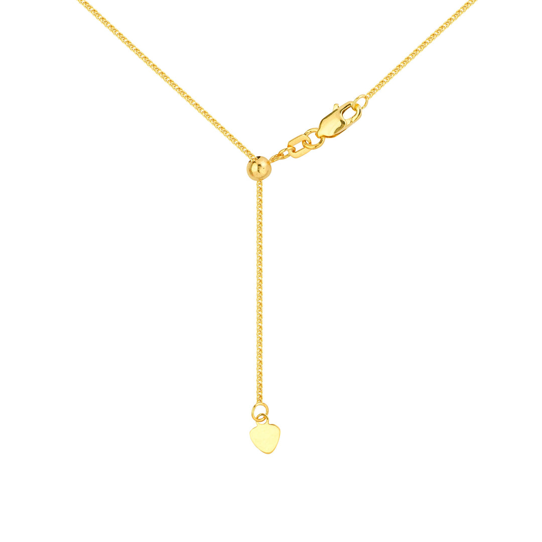 1.25mm Square Wheat Chain with Slider Bead