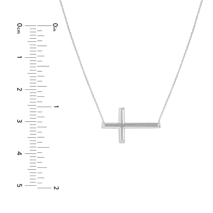 Sterling Silver Sideways Cross Necklace