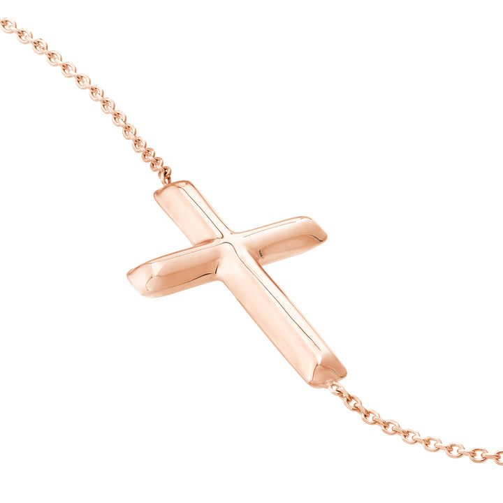 Sideways Cross on Chain Adj. Bracelet