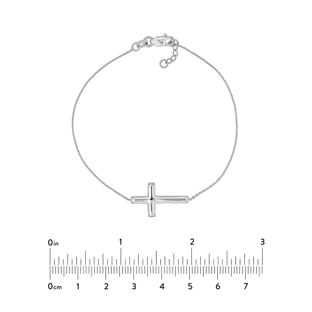 Sideways Cross on Chain Adj. Bracelet