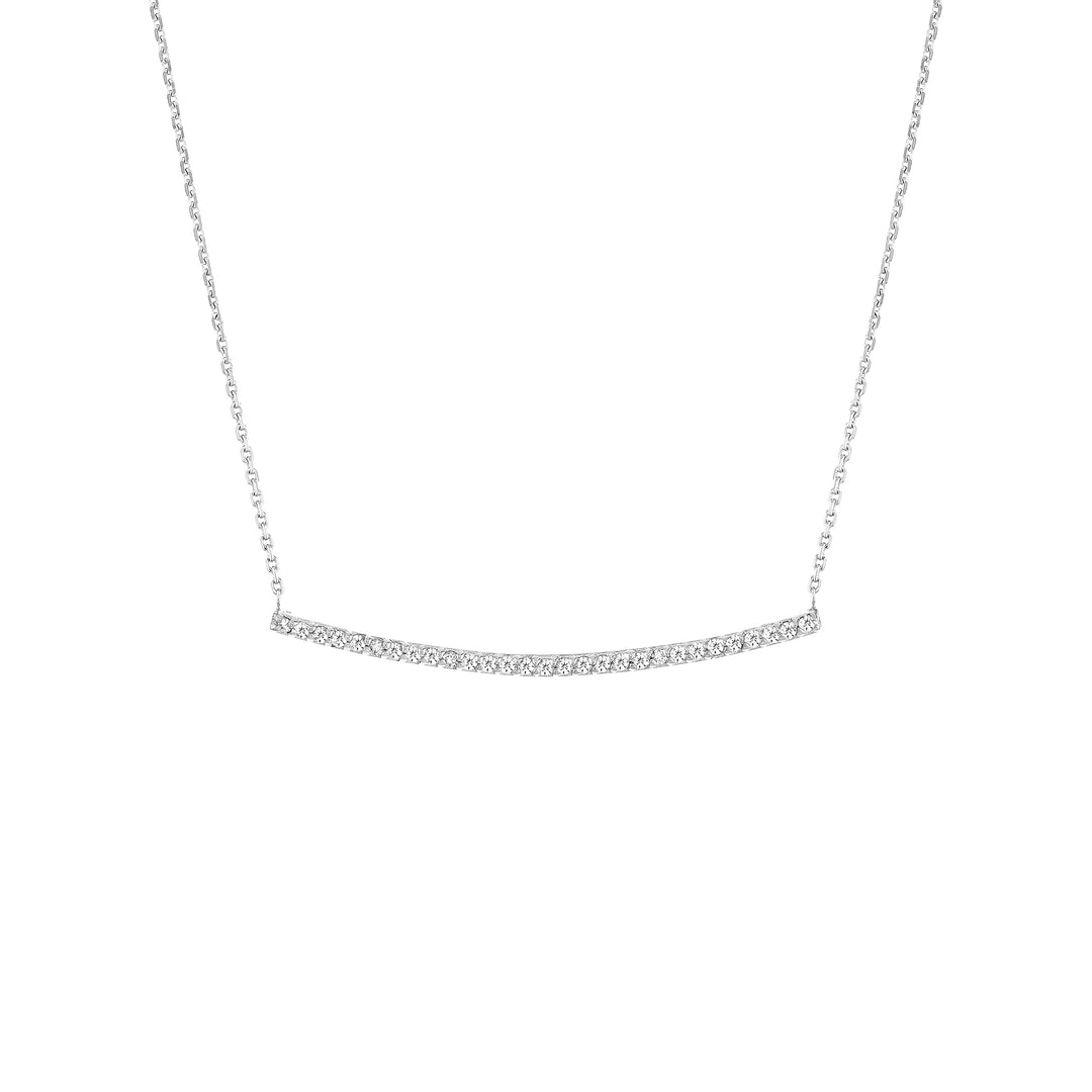 Curved Bar Adj. Necklace with 1/5tcw Diamond
