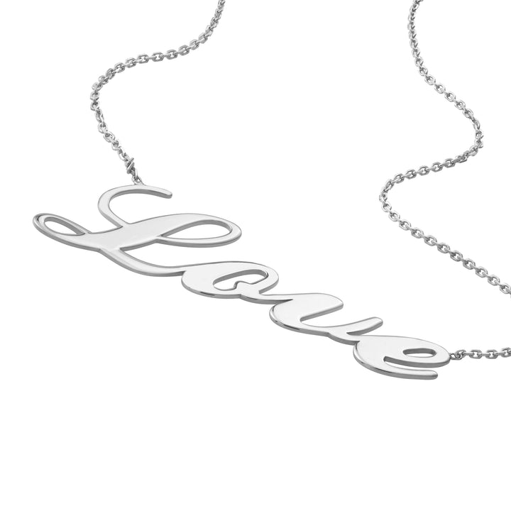Plated Sterling Silver Script Love Necklace