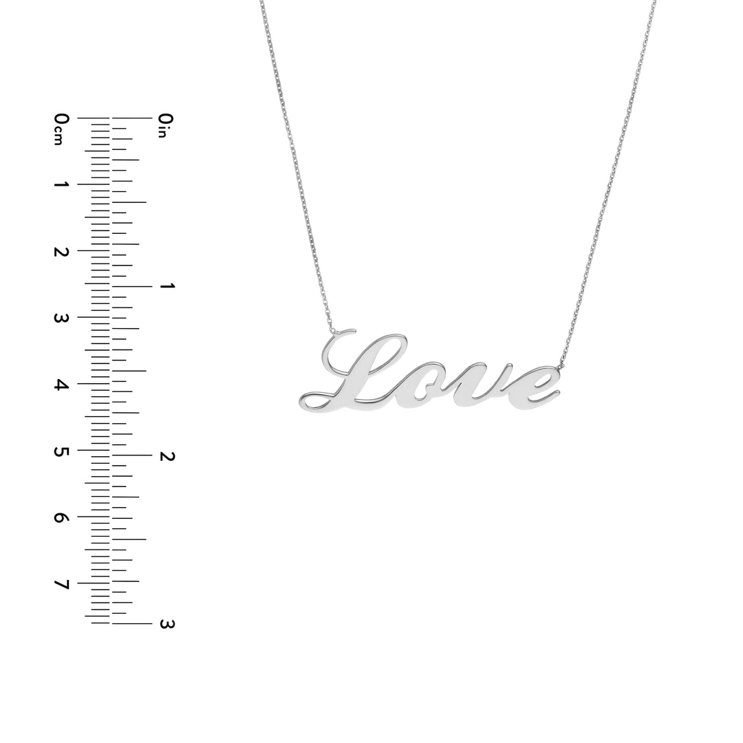Plated Sterling Silver Script Love Necklace