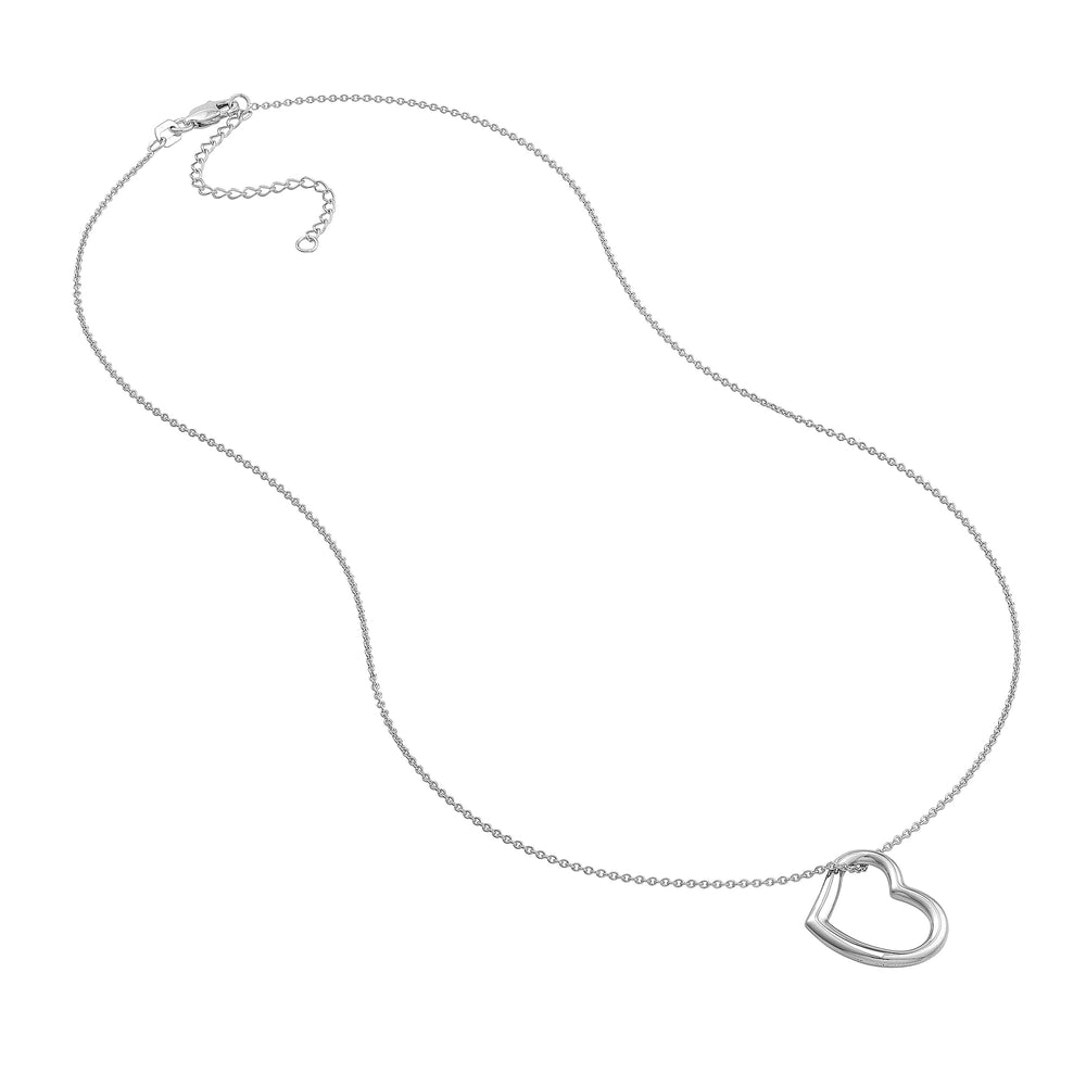 Open Heart Pendant Adjustable Necklace