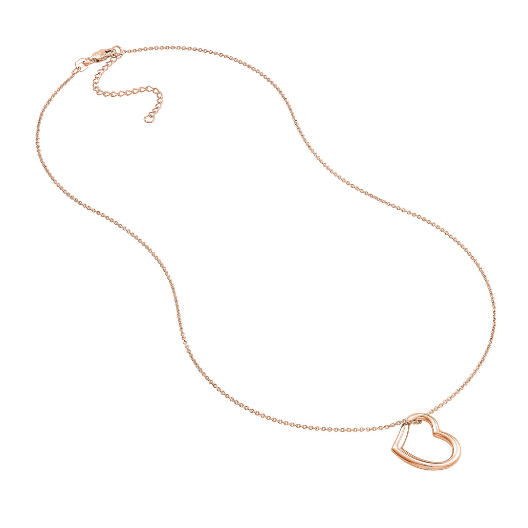 Open Heart Pendant Adjustable Necklace