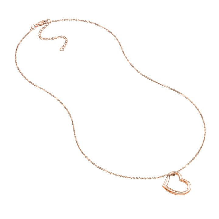 Open Heart Pendant Adjustable Necklace