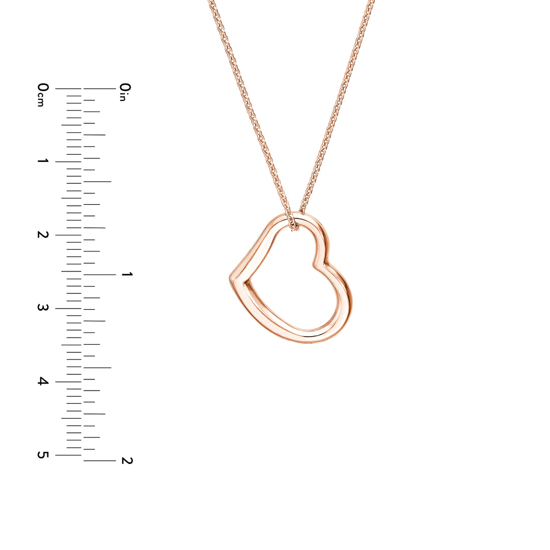 Open Heart Pendant Adjustable Necklace