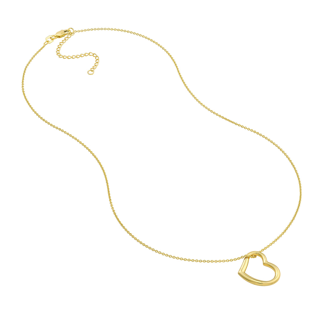 Open Heart Pendant Adjustable Necklace