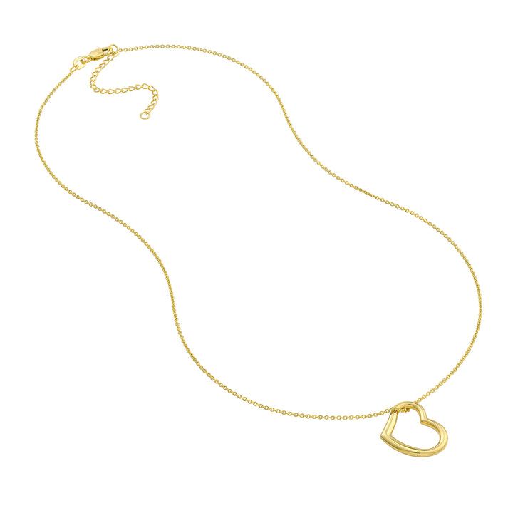 Open Heart Pendant Adjustable Necklace