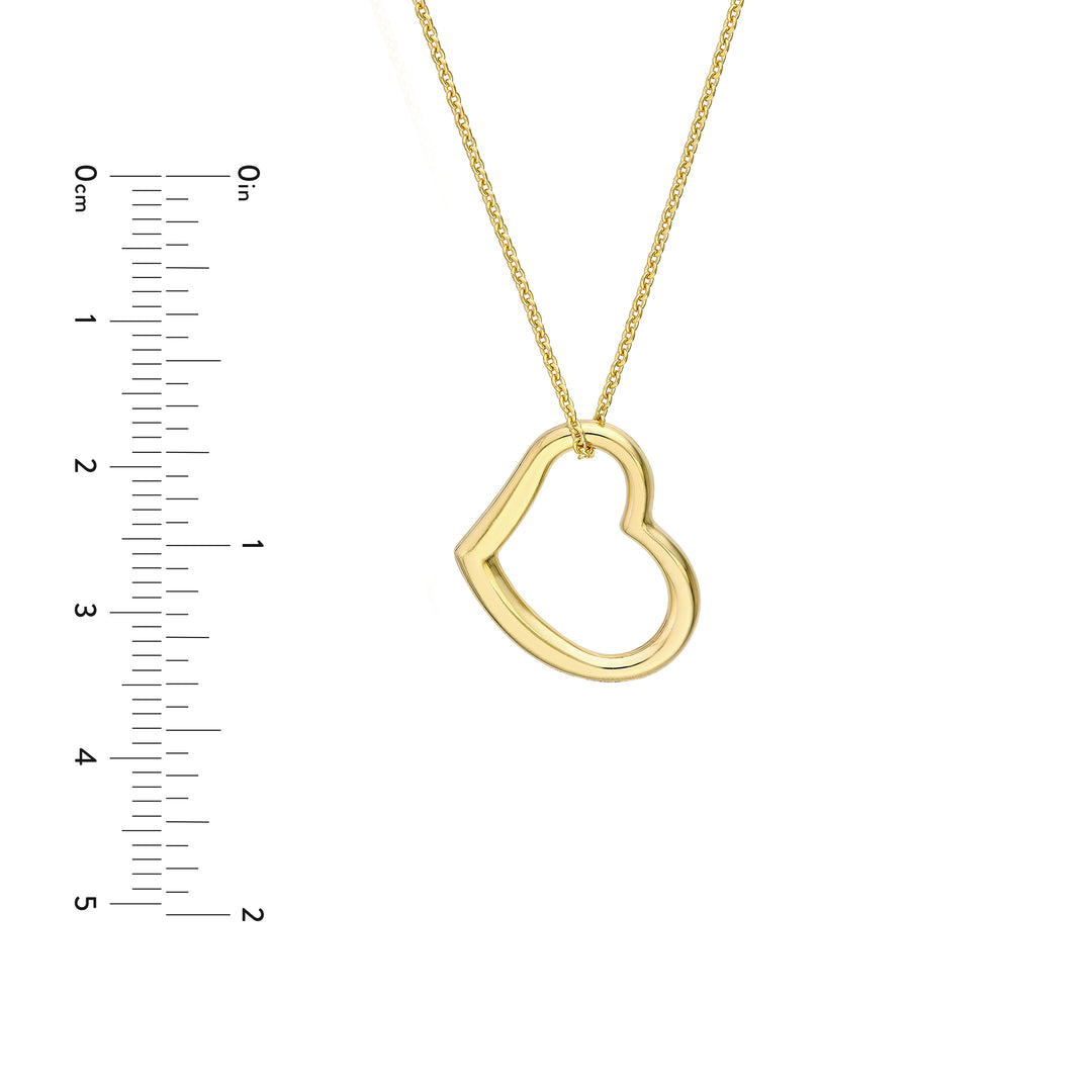 Open Heart Pendant Adjustable Necklace