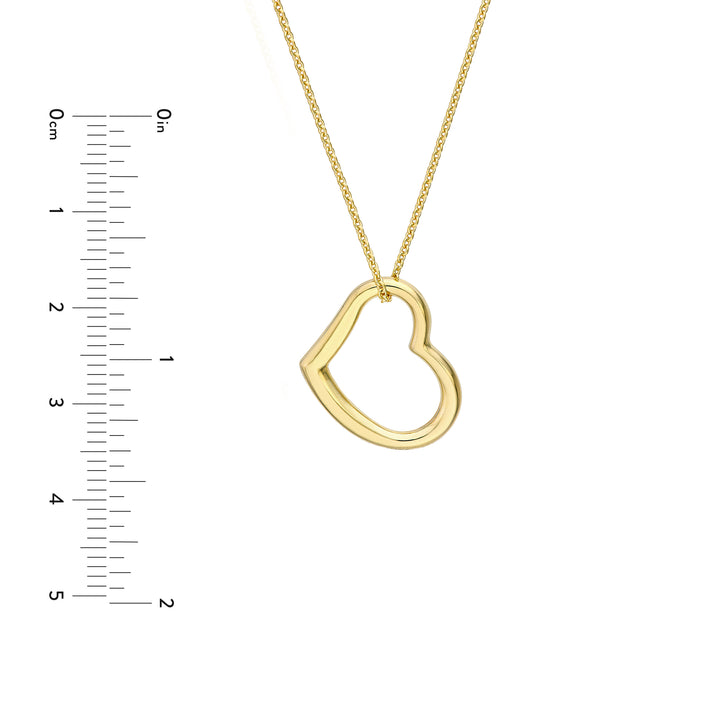 Open Heart Pendant Adjustable Necklace