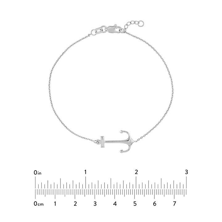 Sideways Anchor Adjustable Bracelet