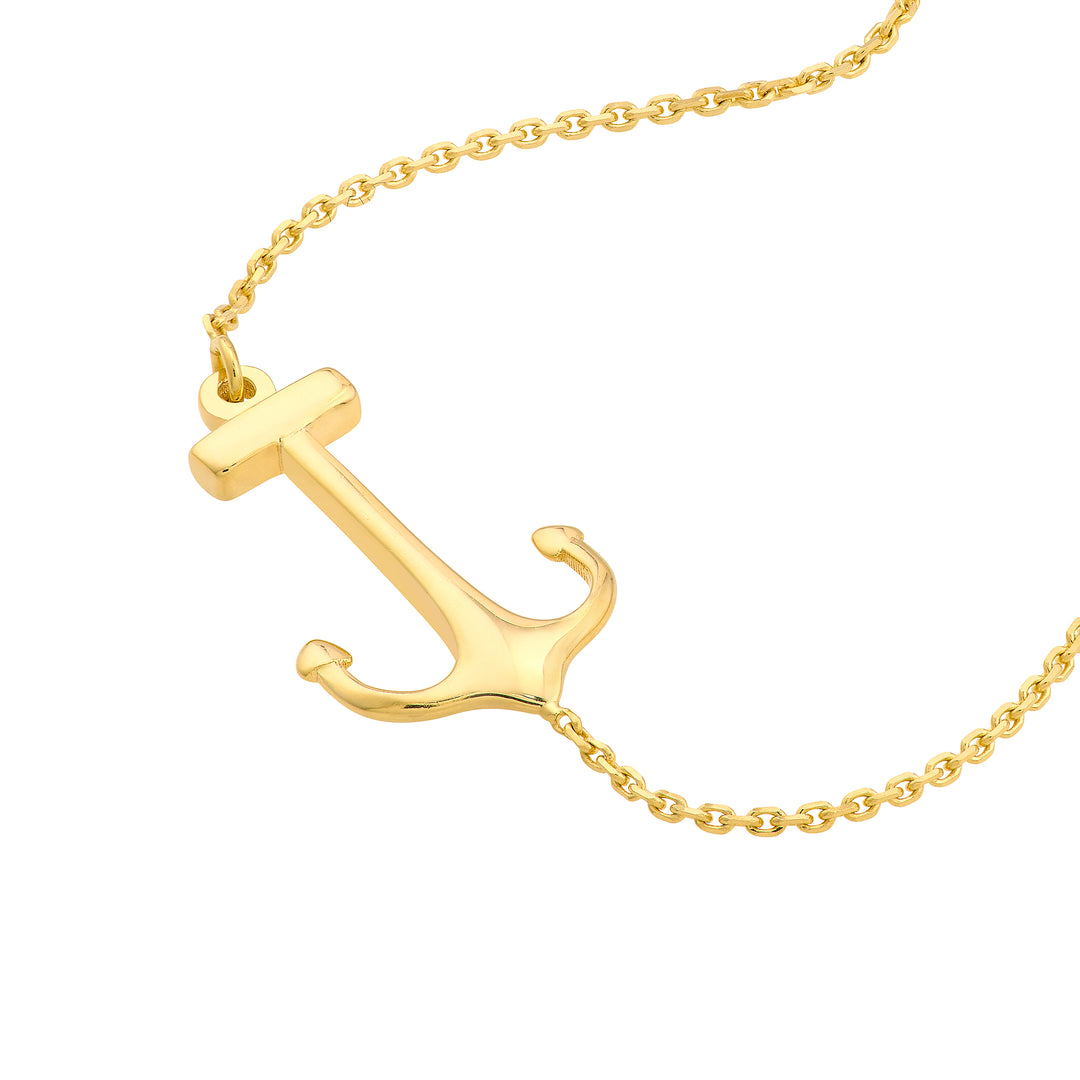 Sideways Anchor Adjustable Bracelet