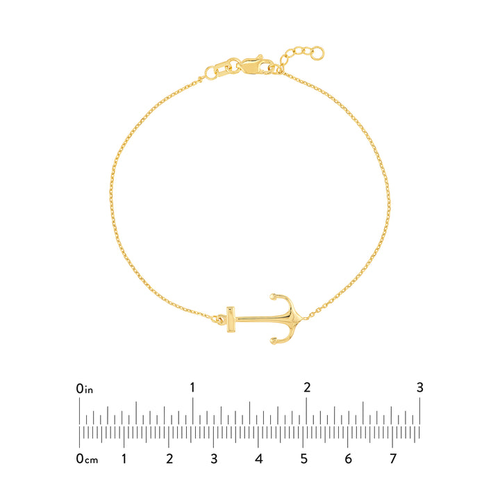 Sideways Anchor Adjustable Bracelet