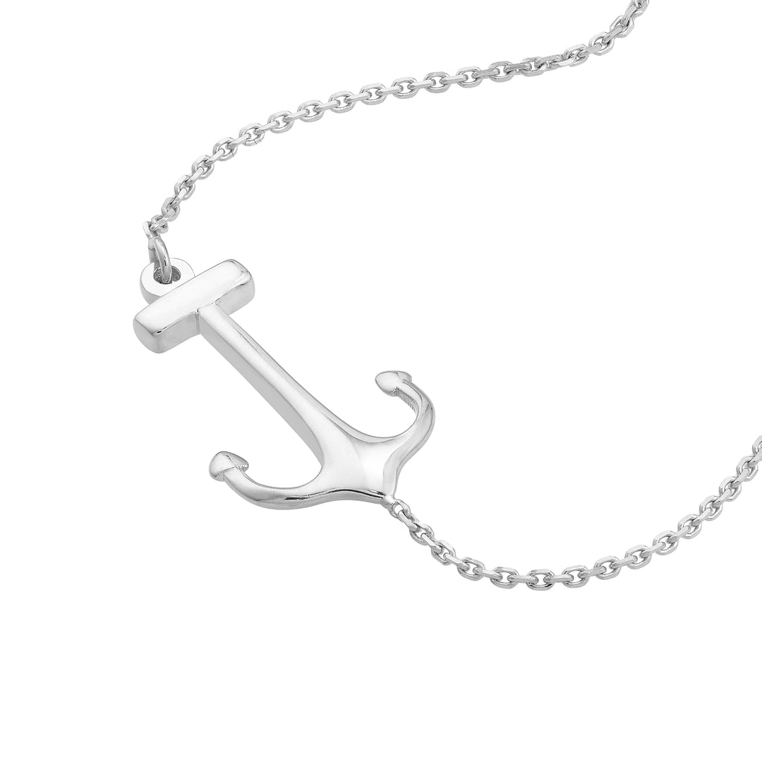 Sideways Anchor Adjustable Bracelet