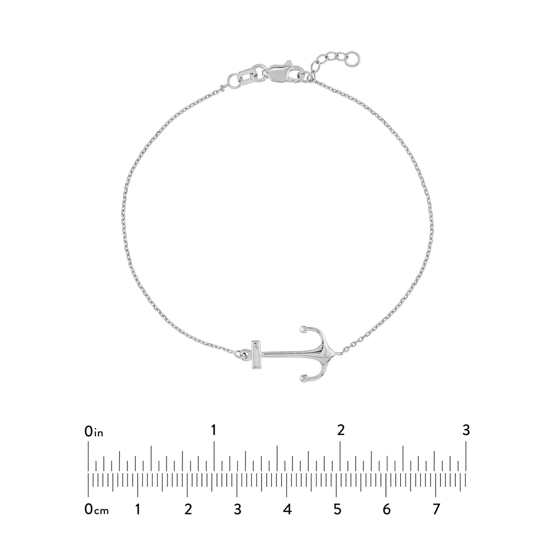 Sideways Anchor Adjustable Bracelet
